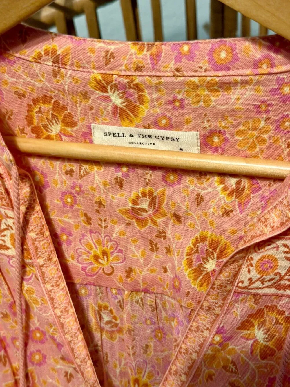 SOLD!! Spell & The Gypsy Sundown Blouse Apricot Medium